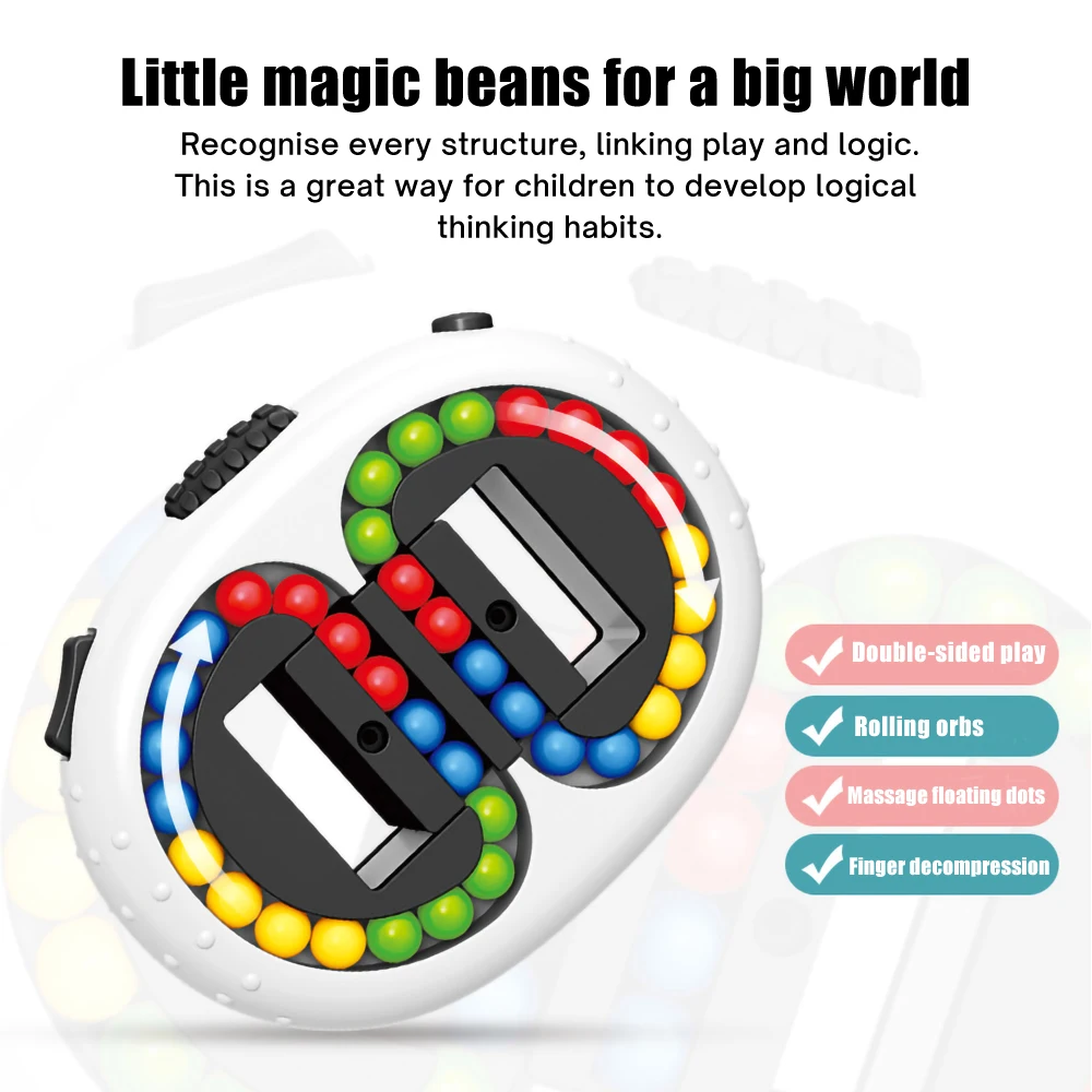 Children Rotating Magic Beans Puzzle Cube Toys For Kids Stress Relief Bean Ball Puzzles Montessori Education Intelligence Game | Игрушки и