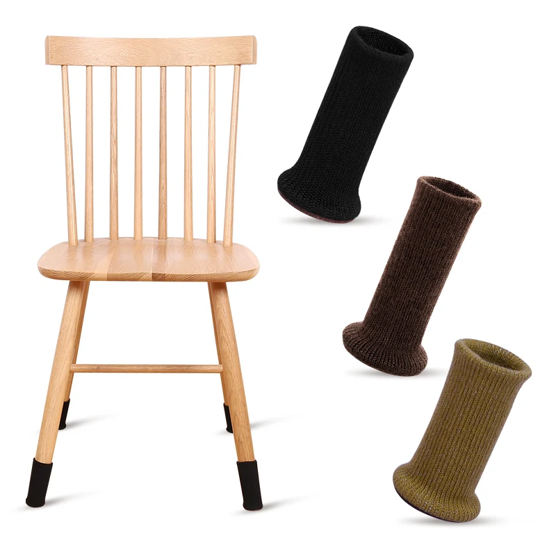 

Anti-vibration Chair Legs Protectors Knitted Table Foot Covers Socks Plugs Non-slip Furniture Feet Wood Floor Protector Pads