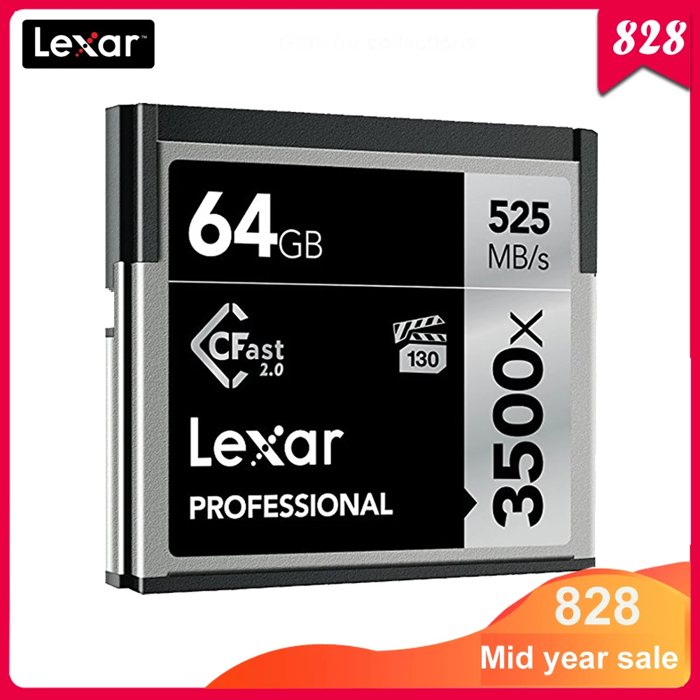 Оригинальная карта памяти Lexar Cfast2.0 128 ГБ 3500X UP 525 МБ/с. 64 256 для профессиональной
