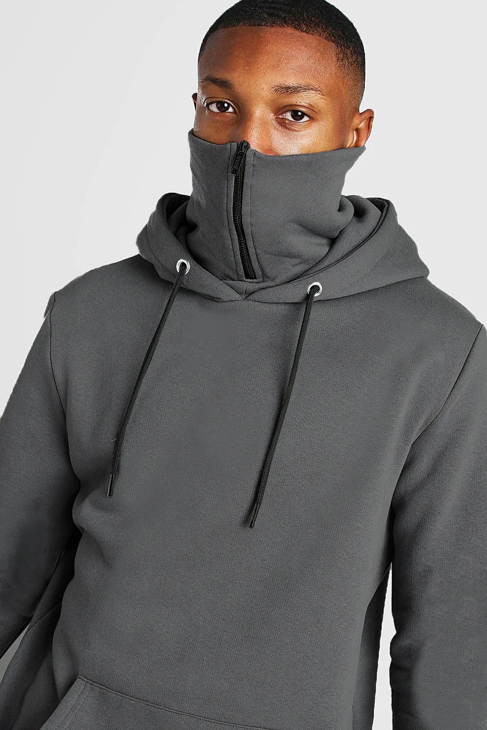 

A hot seller in winter 2020, men's hooded masks, zipper hoodies, solid color, foreign trade hoodies and cashmere hoodies for men
