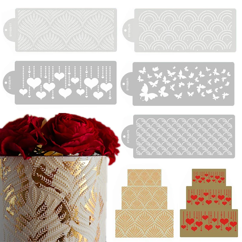

1pcs Food Grade Plastic Wheat Ear Cake Printing Mould Cake Fondant Color Printing Spray Flower Mould Home Kitchen DIY Cake Mould