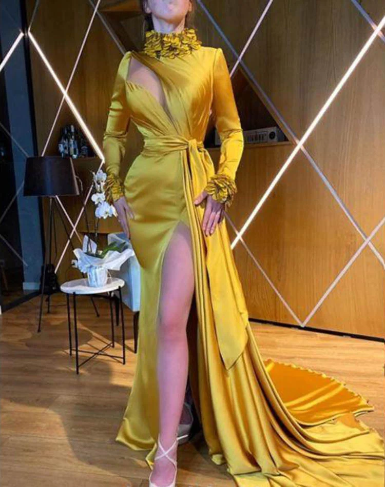 

Women's gold tailed loose sexy irregular split long dress elegant cocktail dresses vestidos vestido de noiva renda coctel bateau