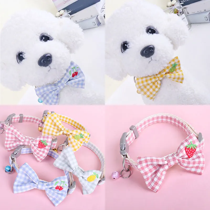 

1PC Dog Collar Personalized Dog Collar Set For Small Medium Dogs Soft Bow Tie Pet Collar Anti-lost Pet Supplies