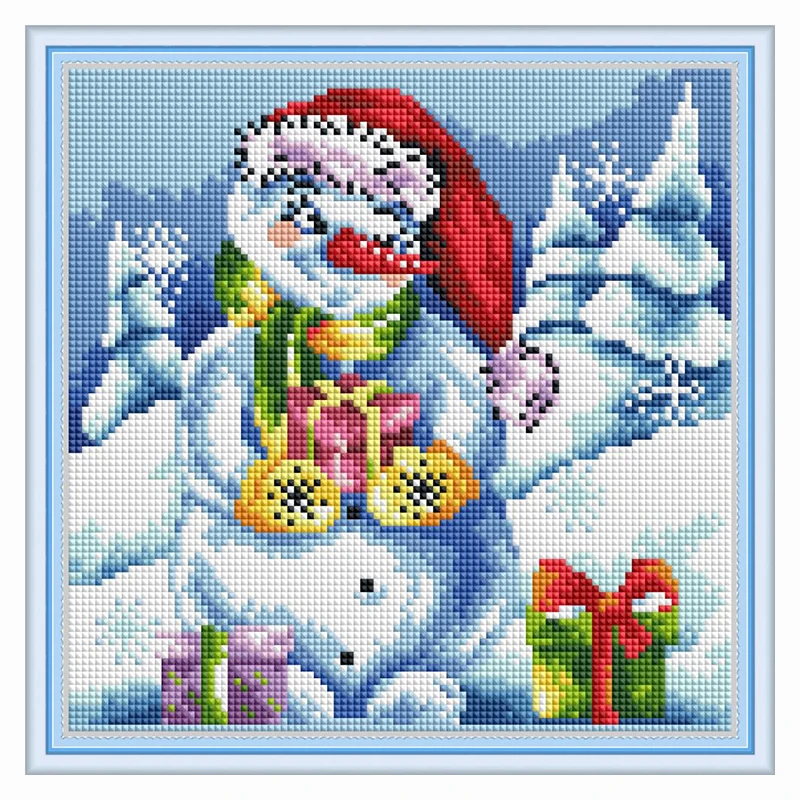 

Рождественский подарок снеговика, набор для алмазной живописи 5D "сделай сам", квадратный/круглый набор алмазов вышивка-мозаика стразами, домашний декор