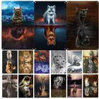 Металлическая табличка в стиле ретро с животными для гостиной жестяные настенные знаки с животными слонами львом тигром котом отражения плакат художественные наклейки Настенный декор