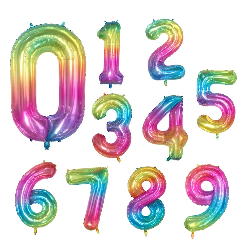 

50pcs 40inch Candy Number Foil Balloons Inflatable Birthday Digit Figure Balloons Adult Kids Happy Birthday Party Balloons Decor