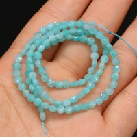 100 natural stone flat beads round amazonites loose crystal bead for jewelry making women bracelet necklace accessories