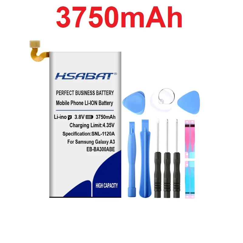 HSABAT EB-BA300ABE 3750 мА/ч, Батарея для samsung Galaxy A3 A300 A3000 A300X A300H A300F A3009 A300FU A300G A300M A300H/DS