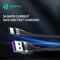 sikenai 5a nylon braid data type c usb fast charging cable for huawei mobile phone