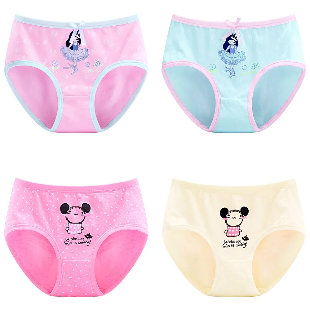 2 шт./лот Милое хлопковое нижнее белье для девочек с рисунком брифес Трусы синего