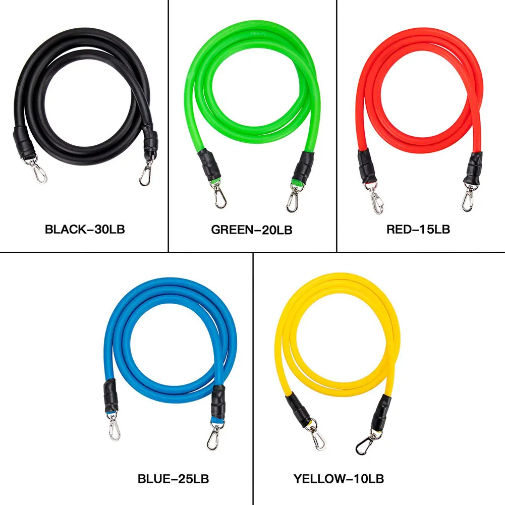 

Resistance Bands Set (11pcs) for Resistance Training, Yoga-Best Gift with Door Anchor, Handles, Ankle Straps and Carry Bag