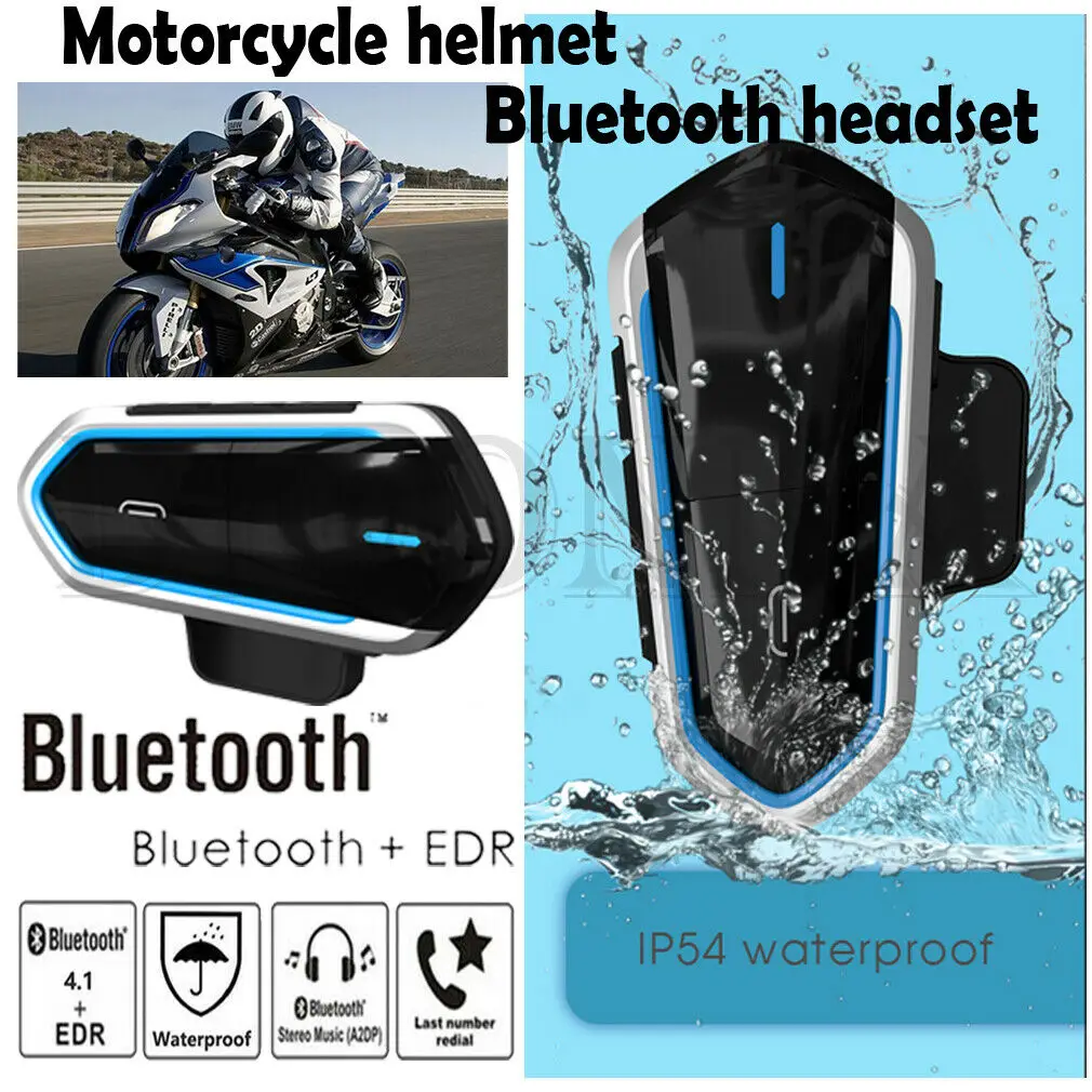 Купи Мотогарнитура Bluetooth Intercom Helmet 4, 1 + EDR CSR8635 450m, наушники BT Walkie Talkie, Мотоциклетные аксессуары за 1,717 рублей в магазине AliExpress