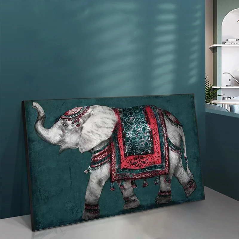 

Nordic Elephant Canvas Painting Print Animal Abstract Street Art Poster Decorative Picture for Wall Kid's Children Room Decor