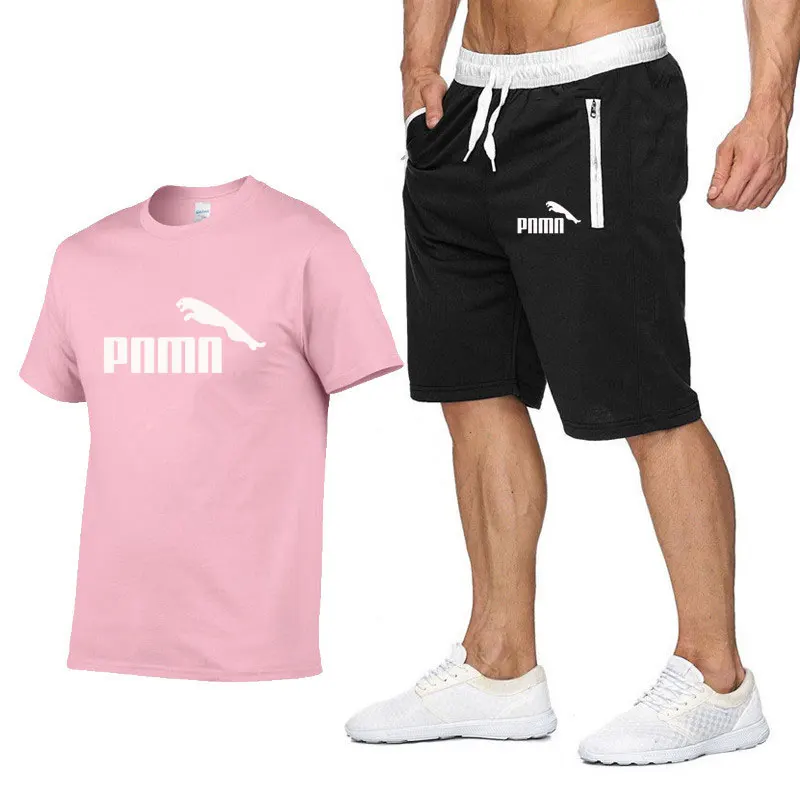 

Man Short Sleeve Tracksuit Sportswear T-Shirt and Shorts Brand Print Casual New Summer Collection S-XXL