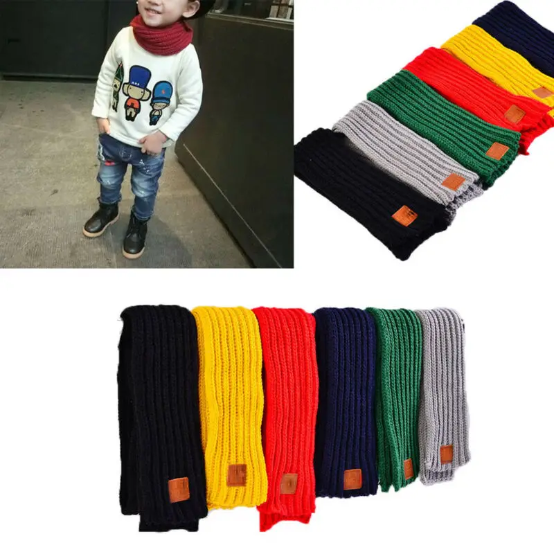 Новый Зимний милый Хлопковый вязаный детский шарф для мальчиков и девочек