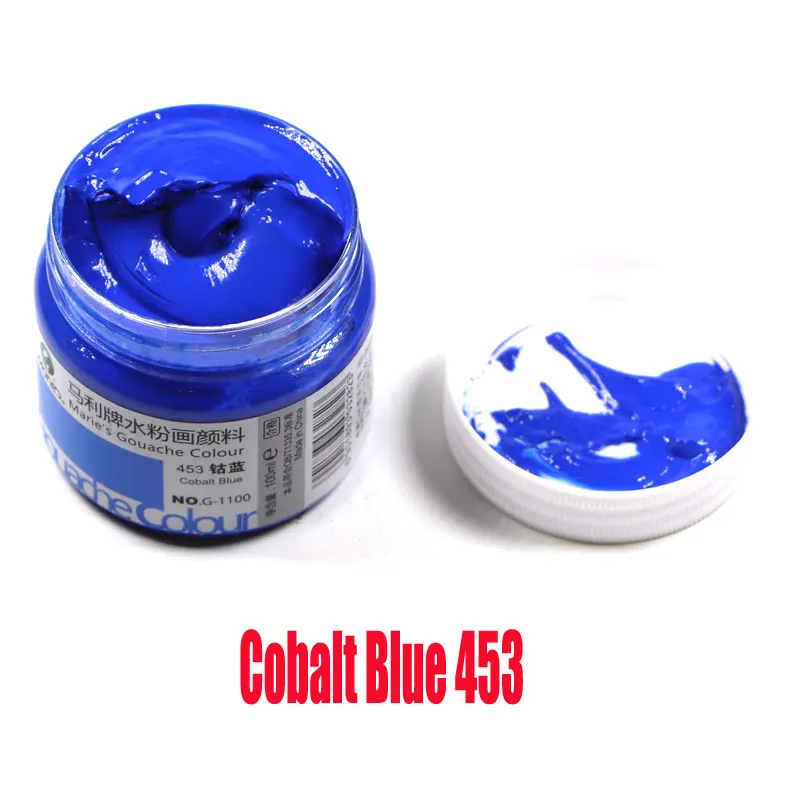 Cobalt Blue453 100 мл/бутылка гуашь пигмент Искусство Ручная роспись специальный пигмент школьное искусство специальная краска великолепный гуашь пигмент 42 цвет optiona - Цвет: Cobalt Blue453