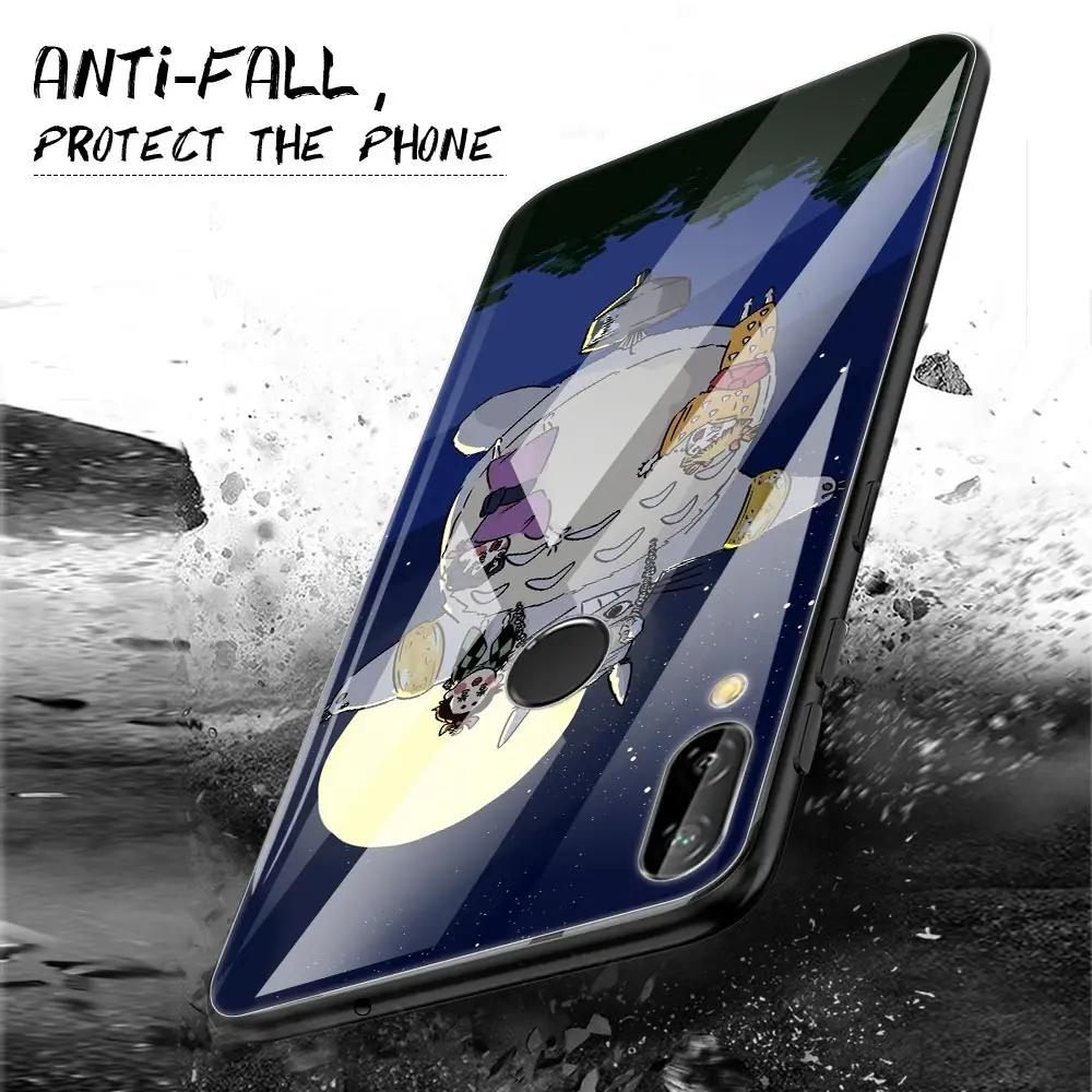 

Demon Slayer Cartoon Glass Case For Huawei P20 P30 P40 Lite E P Smart 2020 Mate 20 X 10Lite Tempered Couvre Phone Coque