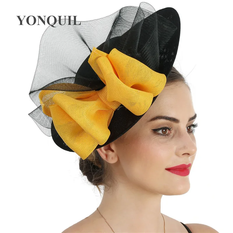 Дамская Вуалетка для волос шляпка дерби с сеткой шляпка-фаллоимитатор перьями