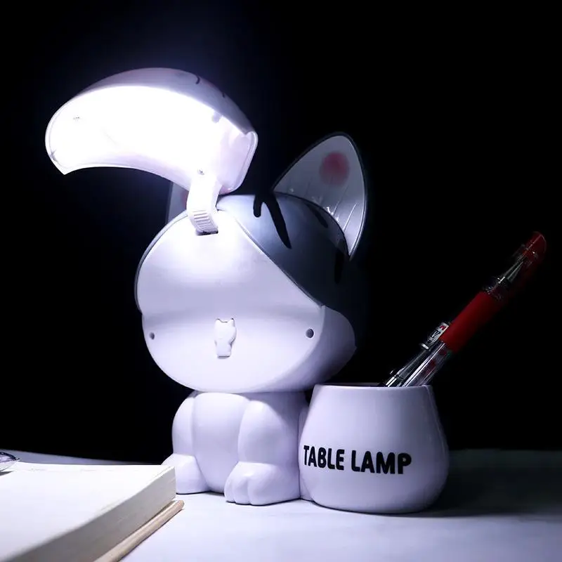 Creative Cartoon Cute Cat Crafts Pen Holder Piggy Bank USB Charging Night Light Landscape Decoration LED Small Table Lamp | Дом и сад