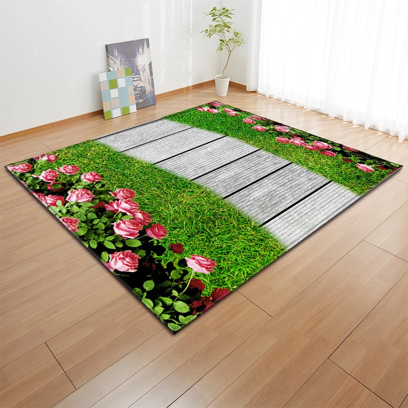 Pastoral Daisy Carpet Kids Bedroom Rug Long Kitchen Area Home Decorative Soft Lawn Flowers Small Road 3D Corridor Carpets | Дом и сад