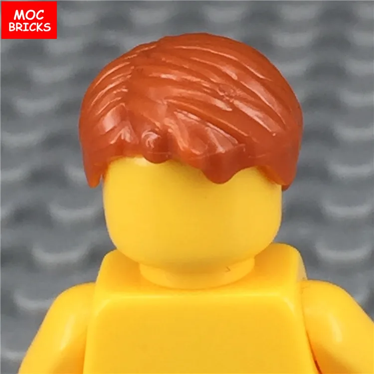 10 шт./партия, MOC мужские волосы, черные короткие волосы, коричневые длинные волосы, модель, фигурка, игрушка для детей, развивающие строительные блоки, собранные игрушки - Цвет: 1017B