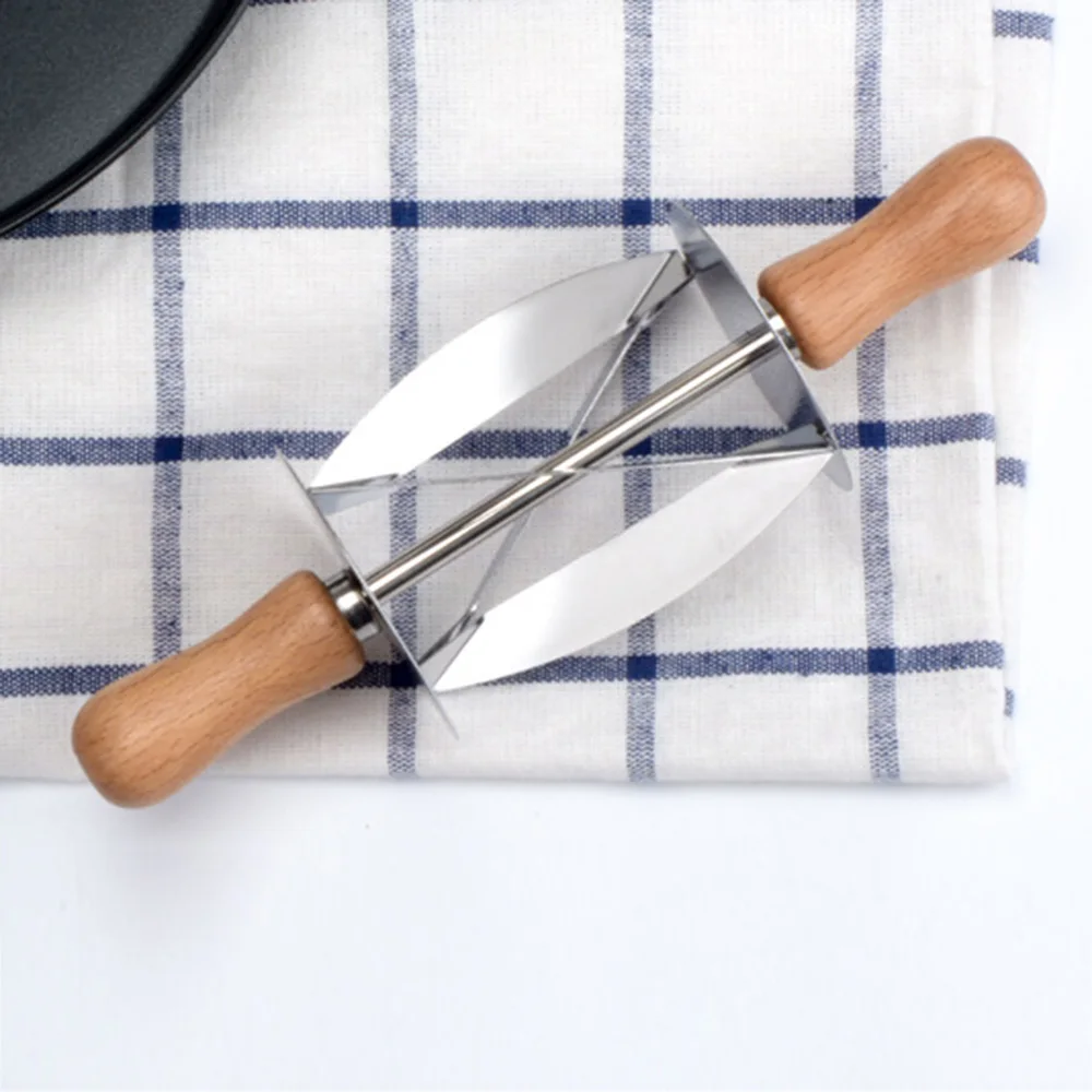 Stainless Steel Croissant Bread Dough Cutter Roller Wheel Pastry Knife Wooden Handle Kitchen Baking | Дом и сад