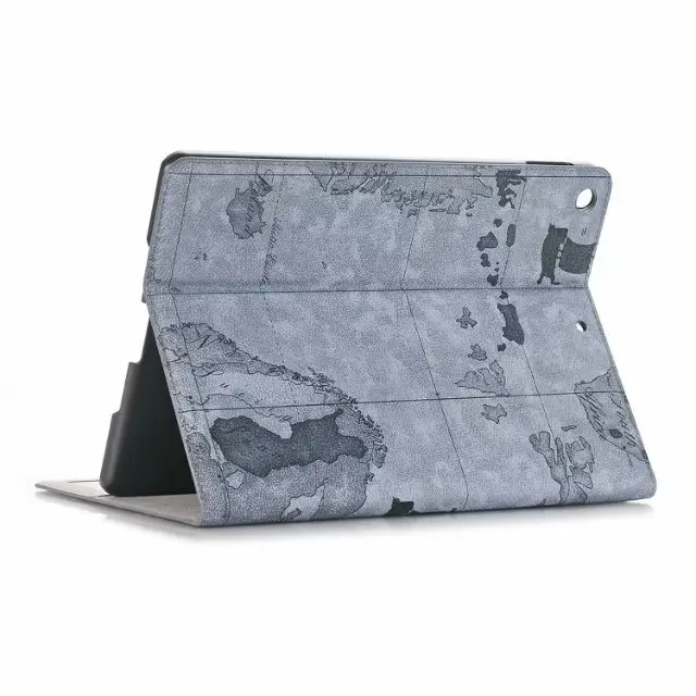 Роскошный чехол с мультяшным рисунком Чехол для iPad Air 2 с принтом карты откидная подставка из искусственной кожи A1566 A1567 Funda для iPad Air 2 Folio Case 9,7'' - Цвет: Grey Map
