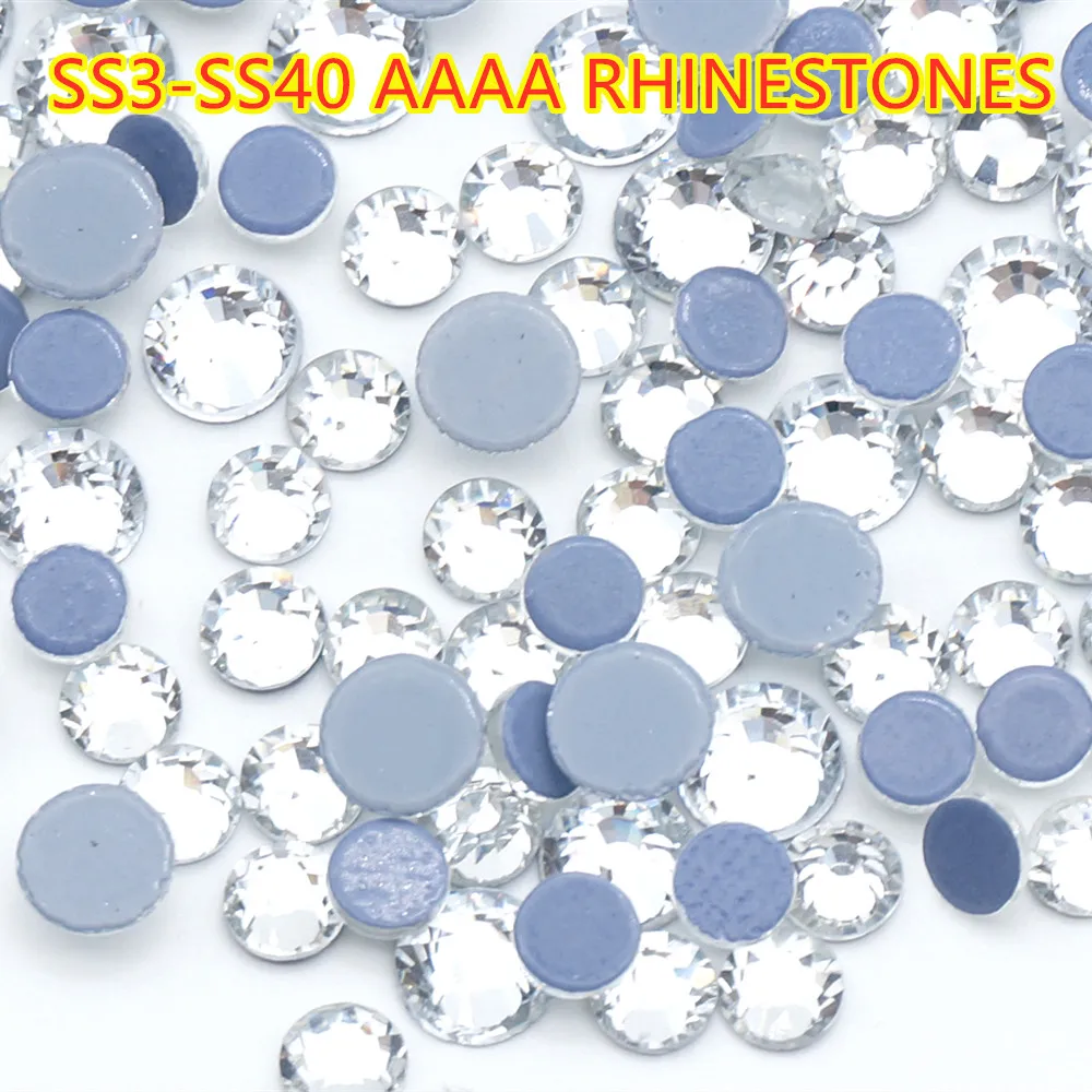 

AAAA+ Best Quality Crystal Clear DMC Hot Fix Rhinestone More Shiny Super Bright Hotfix Iron On Stones.SS3-SS40