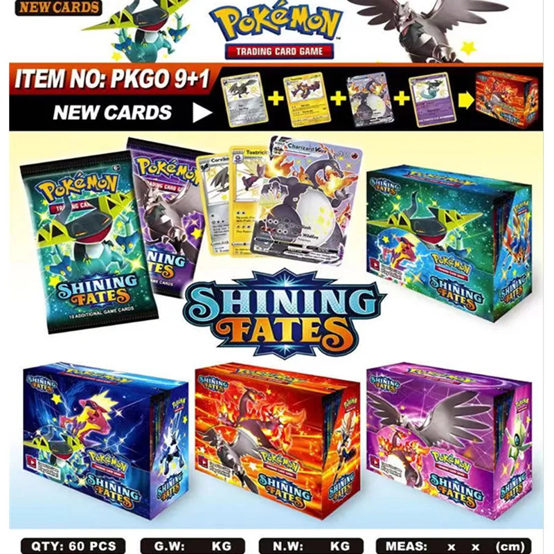 

Carte Pokemon Cards 2021 Nieuwe 360Pcs Tcg: Shining Fates Booster Box Trading Card Game Collectie Speelgoed
