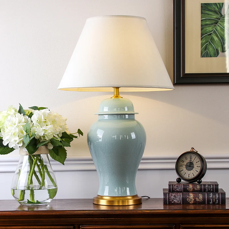 American Style Yaobian Ceramic Table Lamp for Bedroom Living Room Bedside Hotel Villa Home Decoration New Chinese | Освещение