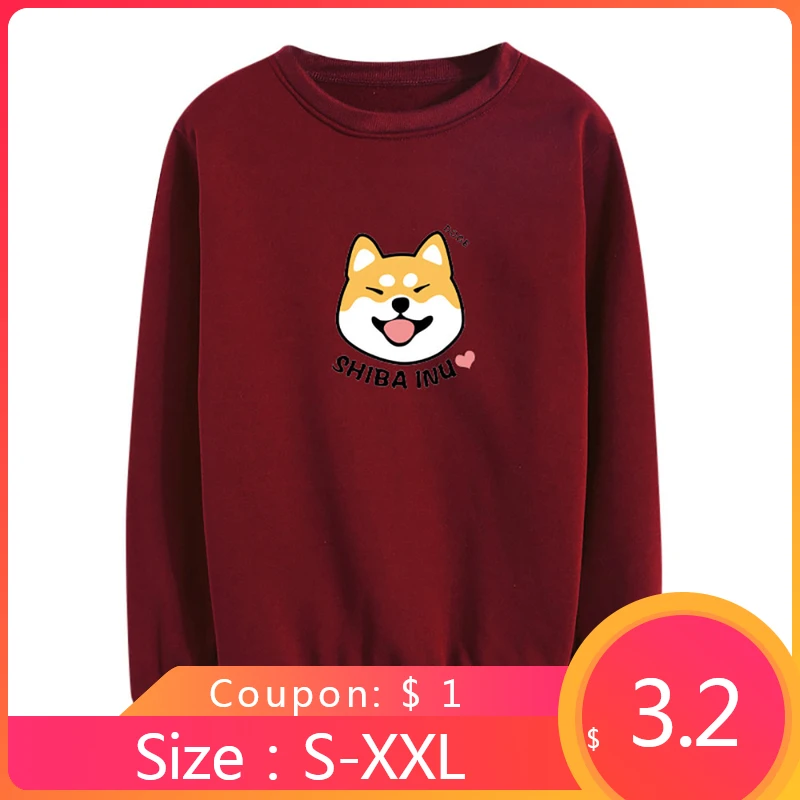 Женская толстовка с капюшоном Harajuku рисунком собаки из мультфильма принтом аниме