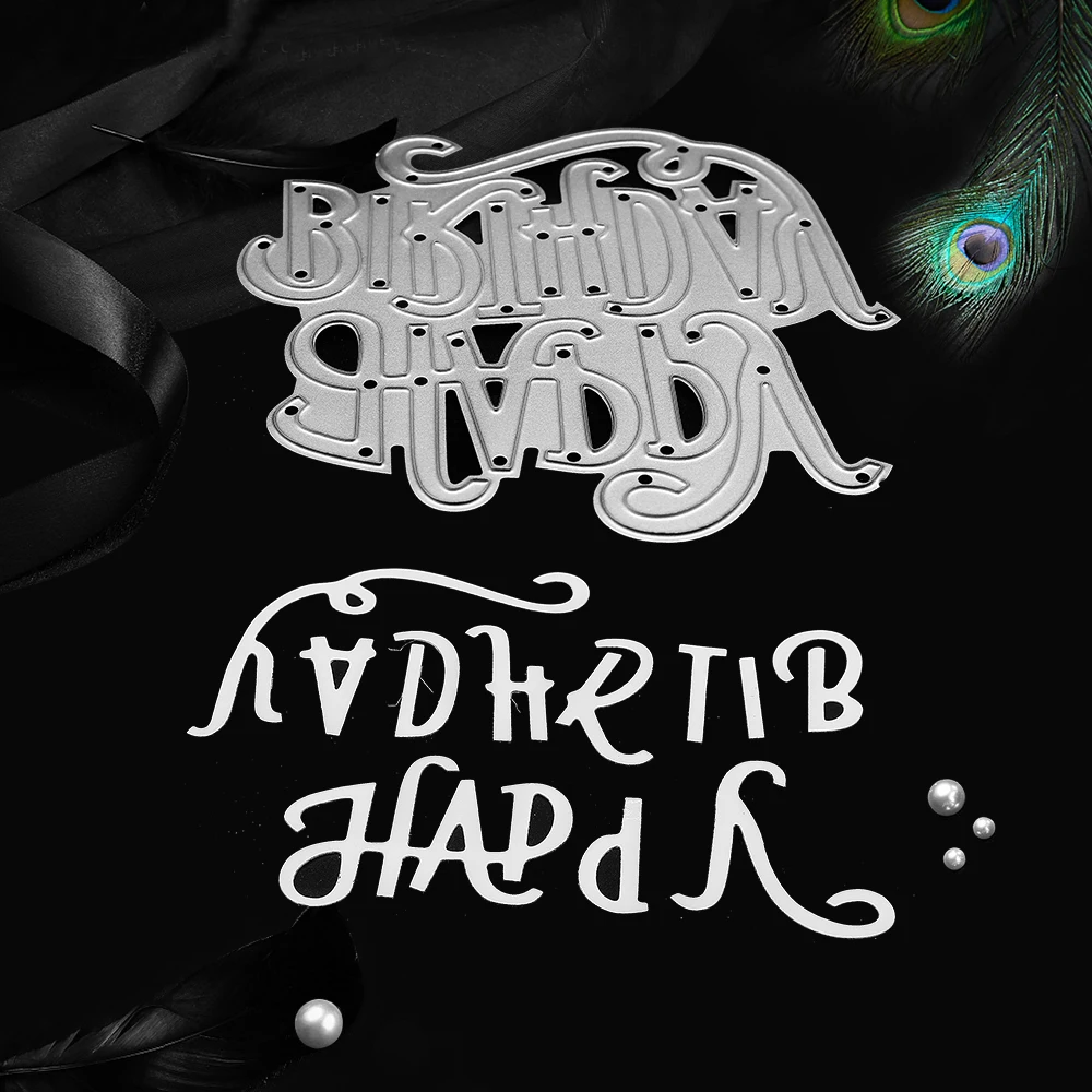 С днем рождения письмо тиснение резки штампы DIY трафареты для