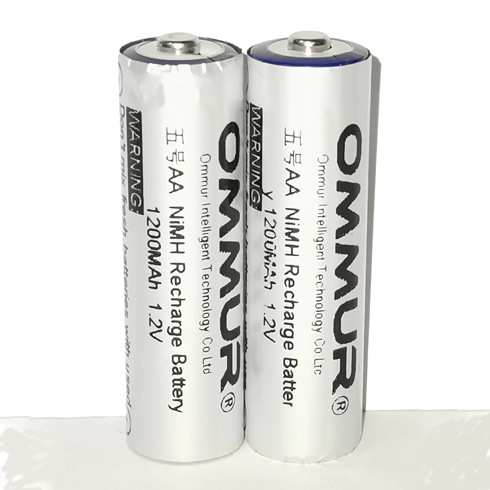 Аккумулятор OMMUR AA 1 2 В 1200 мАч NiMH Перезаряжаемый для фонарика налобный фонарь