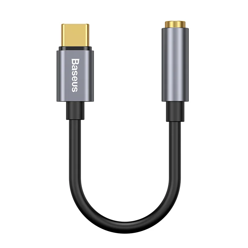 Baseus usb type C до 3,5 мм Aux адаптер USBC до 3,5 мм наушники аудио адаптер для huawei Xiaomi OnePlus type-C 3,5 Jack OTG кабель - Цвет: Gray