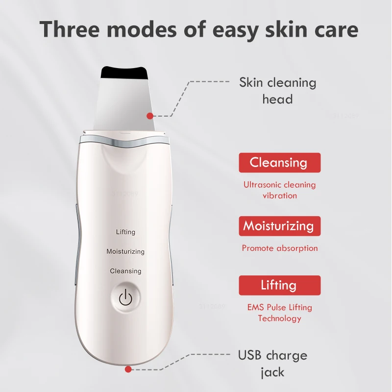 

Vibrate Deep Face Cleaning Skin Scrubber Vibration Remove Dirt Blackhead Reduce Wrinkles and Spot Facial Lifting Peeling Tool