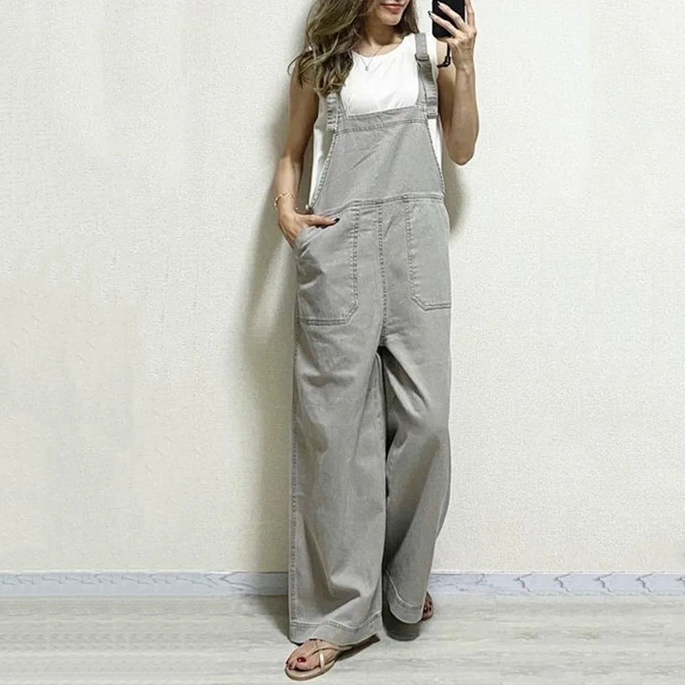 Женские комбинезоны и 2021 Модные Простые повседневные свободные прямые широкие