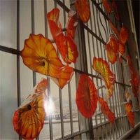 museum home decorative hanging blown glass wall plates luxury art hotel lobby gallery