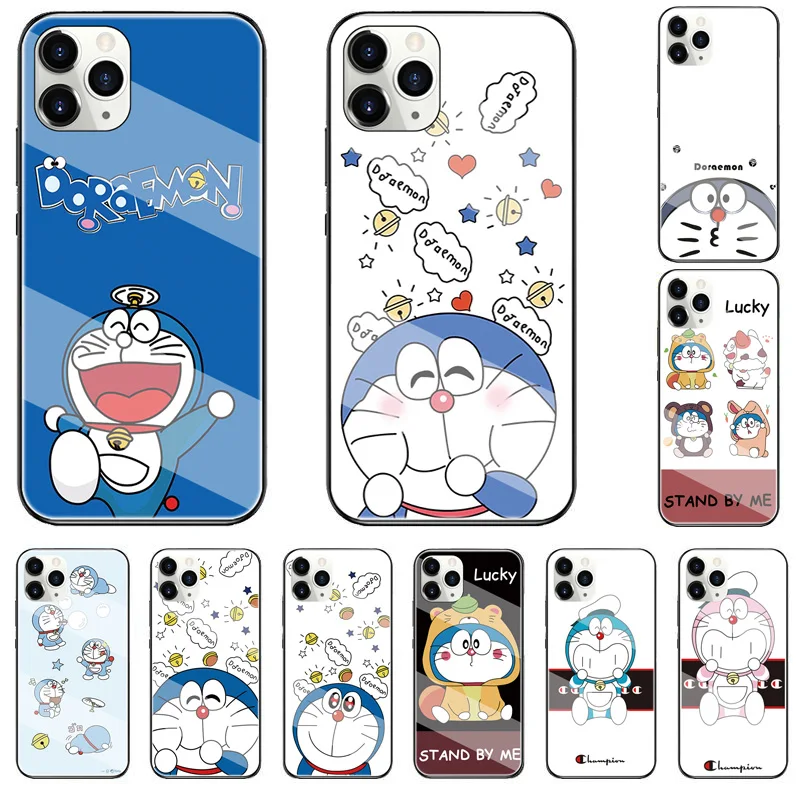 

Cute Doraemon Glass Back Cover Case For Huawei Nova 2i 3i 5i 5T 7i 7 Pro 8 SE Mate 10 20 20Lite Mate 30 40 Pro Cell Phone Case