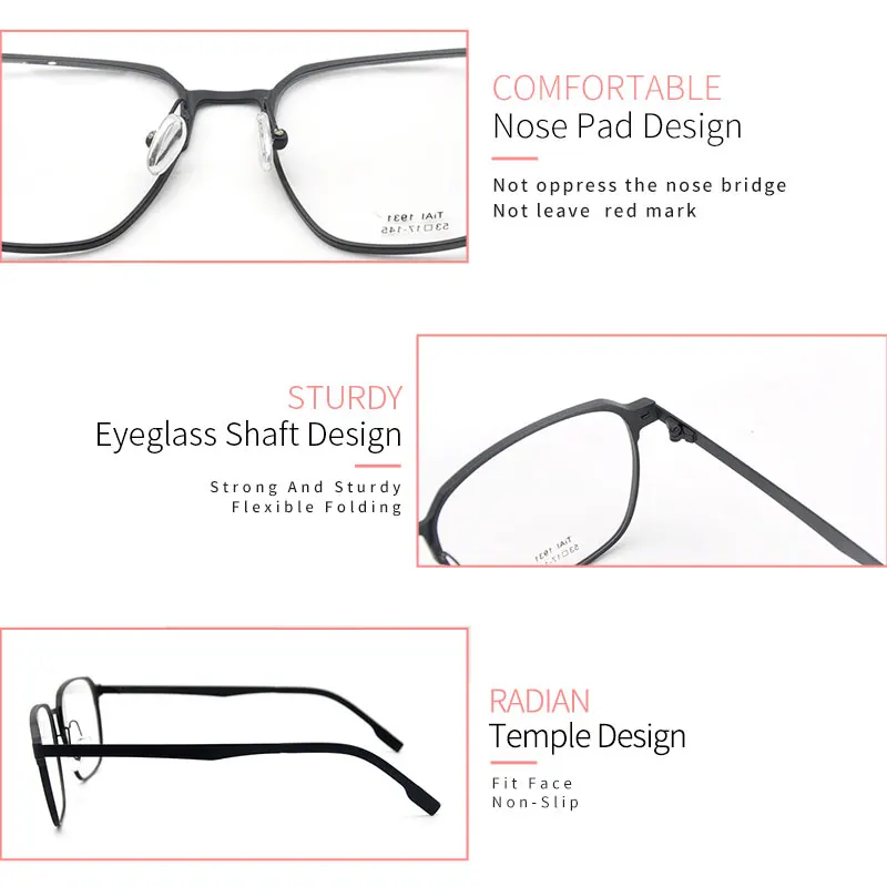 

KANDREA New Aluminum Men Eyeglasses Fashion Myopia Optical Computer Glasses Frame Plain Male Spectacles Retro Clear Lens Eyewear