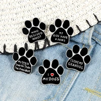 black dog cat paw brooch pins cute puppy kitten claw enamel pin denim jackets shirt lapel pin badge animals lover jewelry gifts