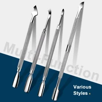 double ended stainless steel cuticle pusher dead skin push remover for pedicure manicure nail art cleaner care tool tp ta54