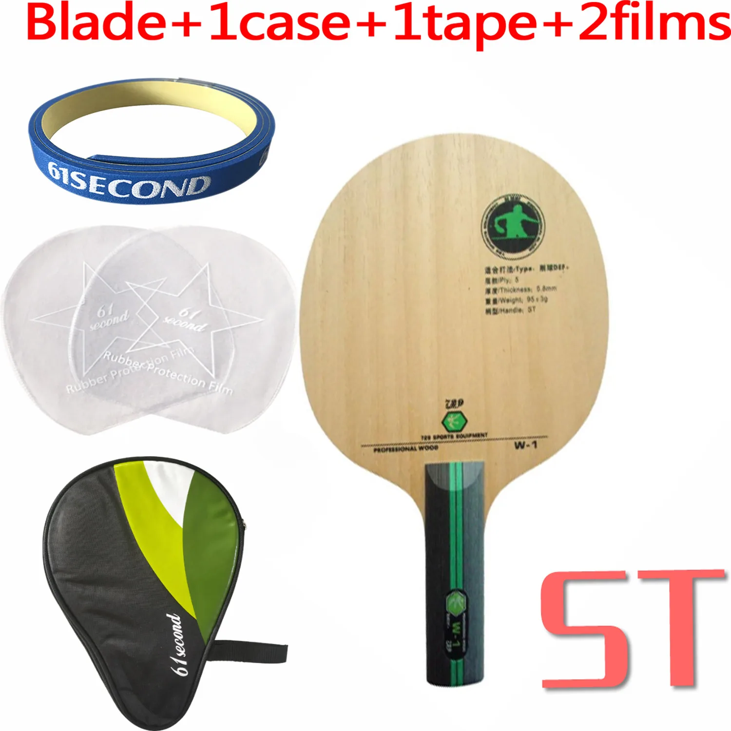 RITC 729 W-1 дружбы W1 W 1 Chop DEF+ Защитная прямая ручка для настольного тенниса пинг-понга - Цвет: ST with H 1 case