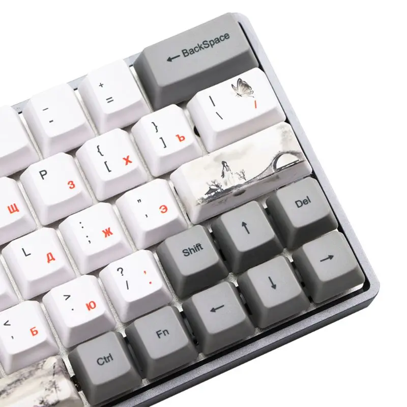 

1Set 73 key Mechanical Keyboard Keycaps PBT OEM Profile Keycap For GH60 GK61 GK64 Keyboard Korean Japanese Russian