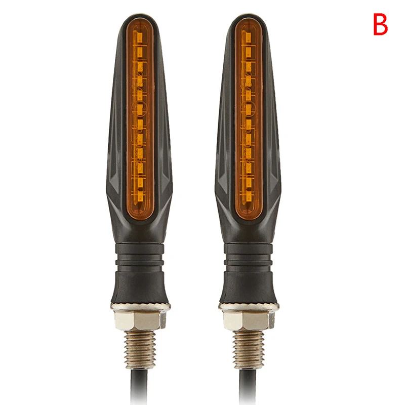 

2PCS LED Motorcycle Turn Signals Light 12 SMD Tail Flasher Flowing Water Blinker