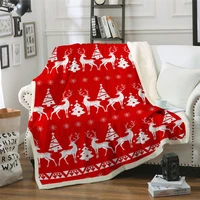 elk deer animal throw blanket warm sherpa fleece christmas plush blanket for kid child boy gilr bed sofa car new year gift women
