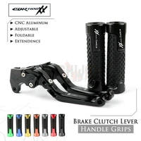 motorcycle cnc extendable brake clutch levers handlebar handles grips ends for honda cbr1100xx blackbird 97 07