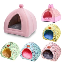 soft pet beds tent rabbit design cat house with a hole warm portable removable washable cats nest litter puppy kennel