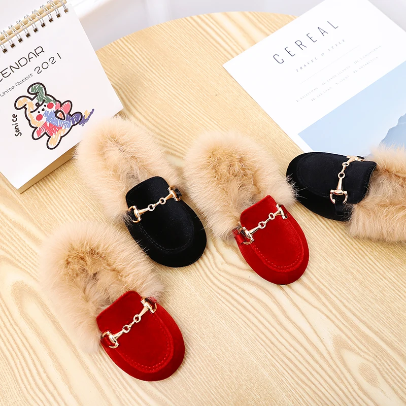 Лидер продаж 2021 новые бархатные Лоферы для мальчиков и девочек зимние теплые