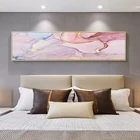 Современный абстрактный длинный постер с розовым мраморным узором, картины на холсте для спальни, настенные художественные картины для гостиной, домашний декор