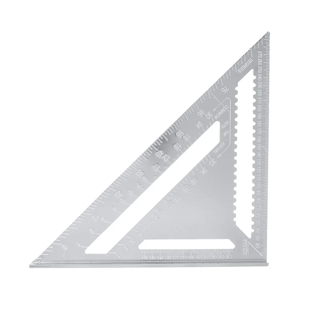 

12" Aluminum Alloy Metric Triangle Angle Ruler Speed Square Quick Roofing Rafter